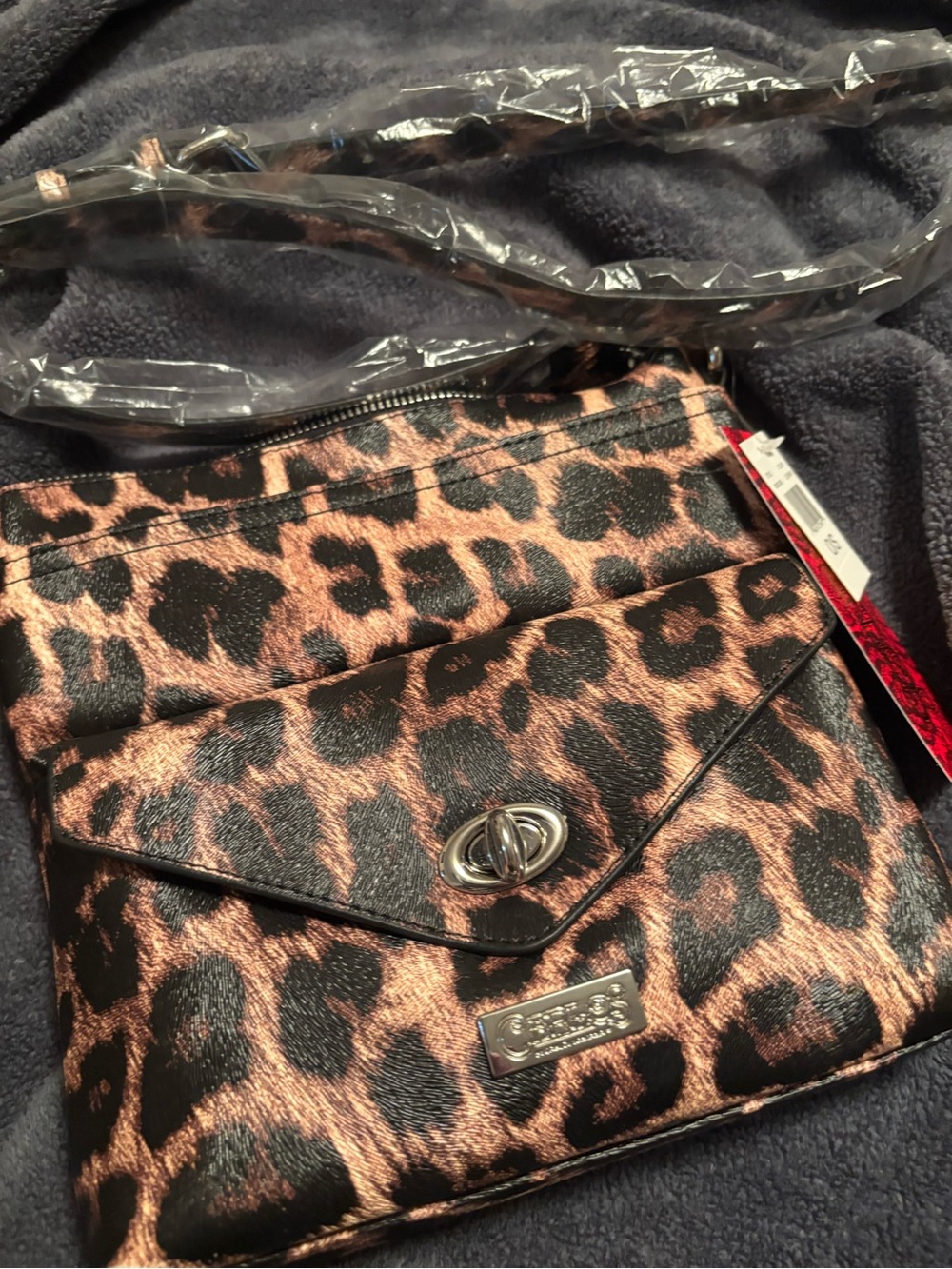 Carlos Santana Leopard-Print Crossbody Bag - Brown/Black